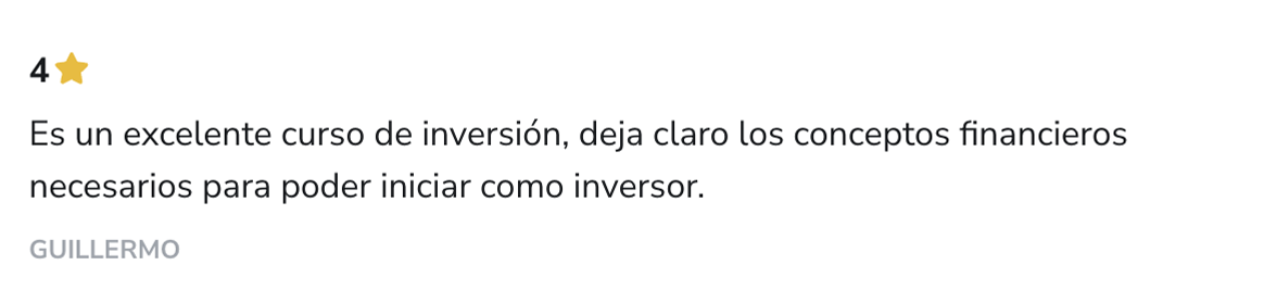 Captura del testimonio de Guillermo en Hotmart